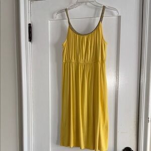 Yellow Sleeveless Dress with Gold Straps